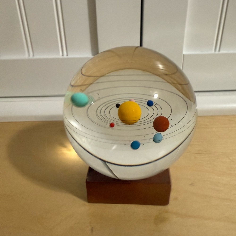 Crystal Solar System Ball 3D Glass Galaxy Mini Universe Astronomy Planets Gift